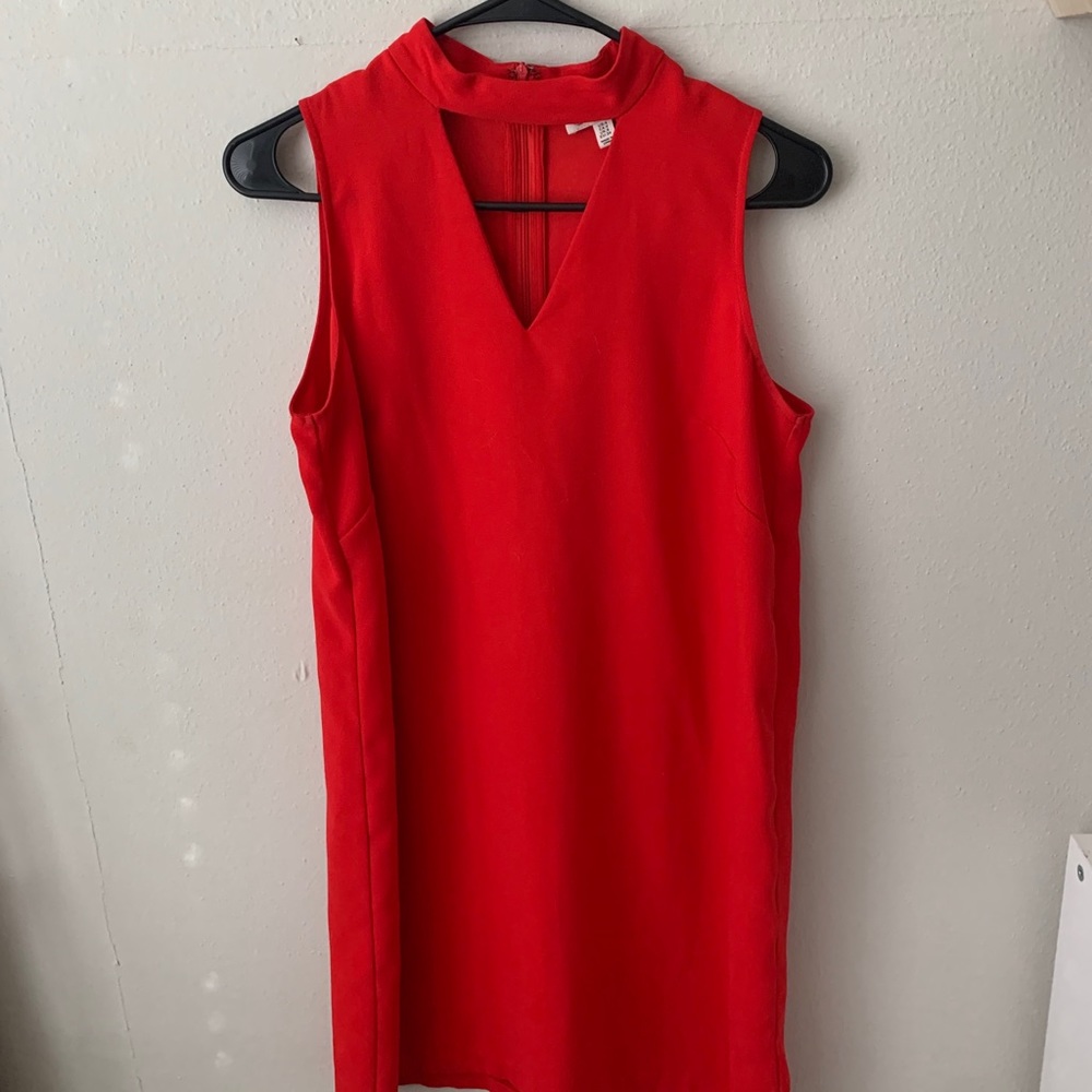 Red dress with cutout